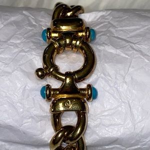Gold Plated Sterling Bracelet with Turquoise Accents